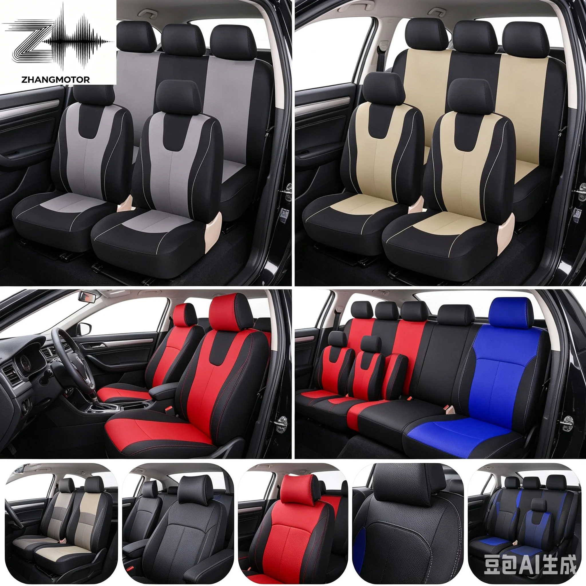 Universal 7 Colors 2 5 Seats CoverAuto Car Seat Covers Polyester Cushion Full Set Front Rear For Sedans Seat Cover AT MT