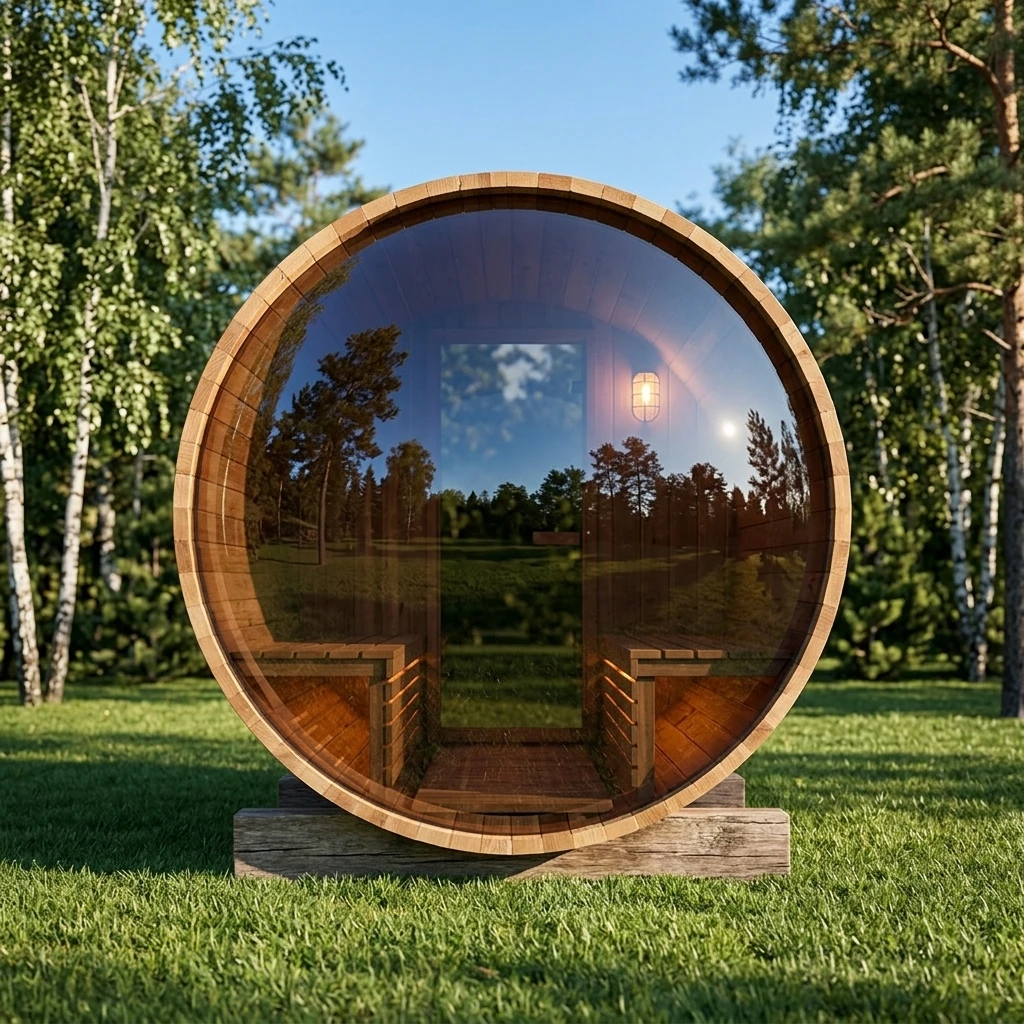 New Arrival Home Outdoor 2 4 Person Infrared Sauna Wet Steam Hot Selling Barrel Solid Wood