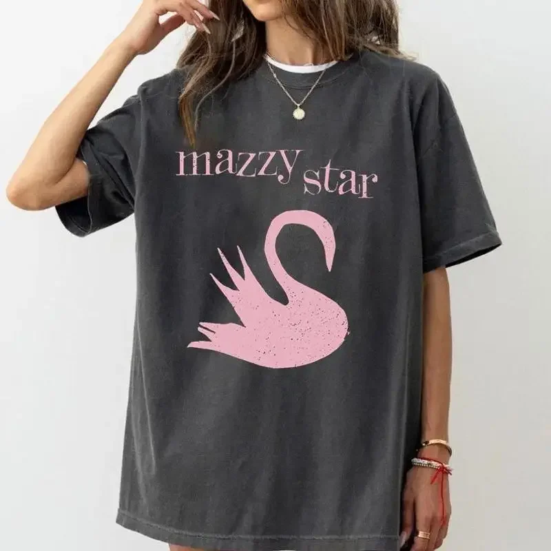 Mazzy Star Swan 90S Charcoal Classic Style T Shirt Vtg