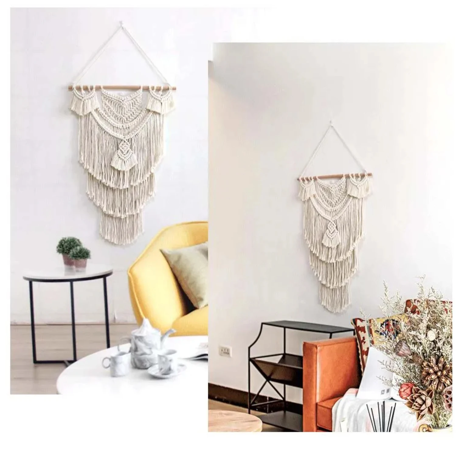 Novo design casa boho decoração de parede macrame borla tapeçaria de suspensão de parede decoração boêmia grande artesanal tecido arte tapeçaria presente