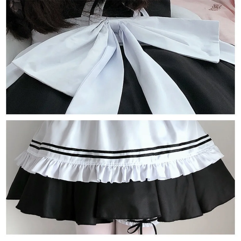 2024 Black White Costumes Animation Show Cartoon Style Maid Cosplay Dress Girls