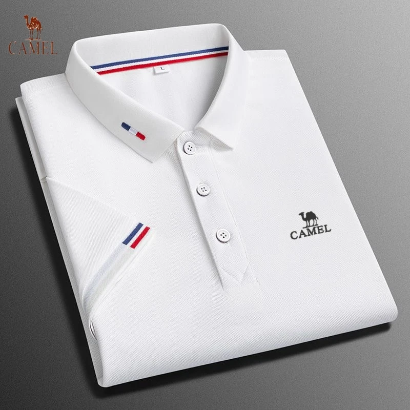 

New men's high-quality embroidered logo polo shirt for summer fashion, business leisure, breathable short sleeved top