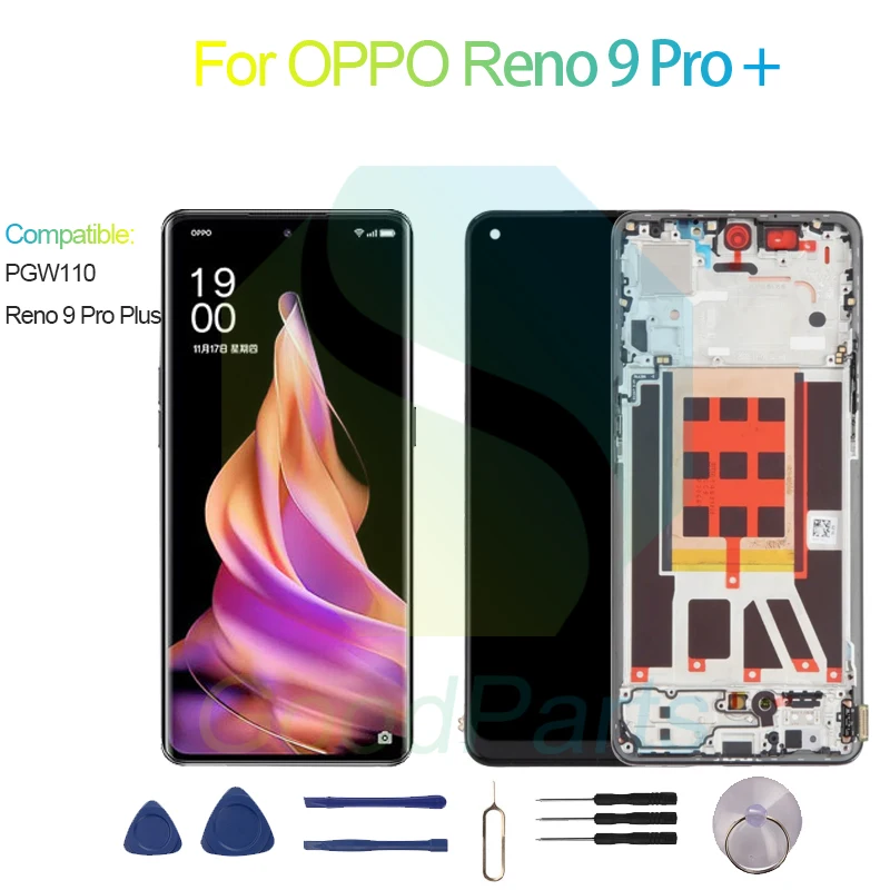 

For OPPO Reno 9 Pro + Screen Display Replacement 2412*1080 PGW110,Reno 9 Pro Plus LCD Touch Digitizer