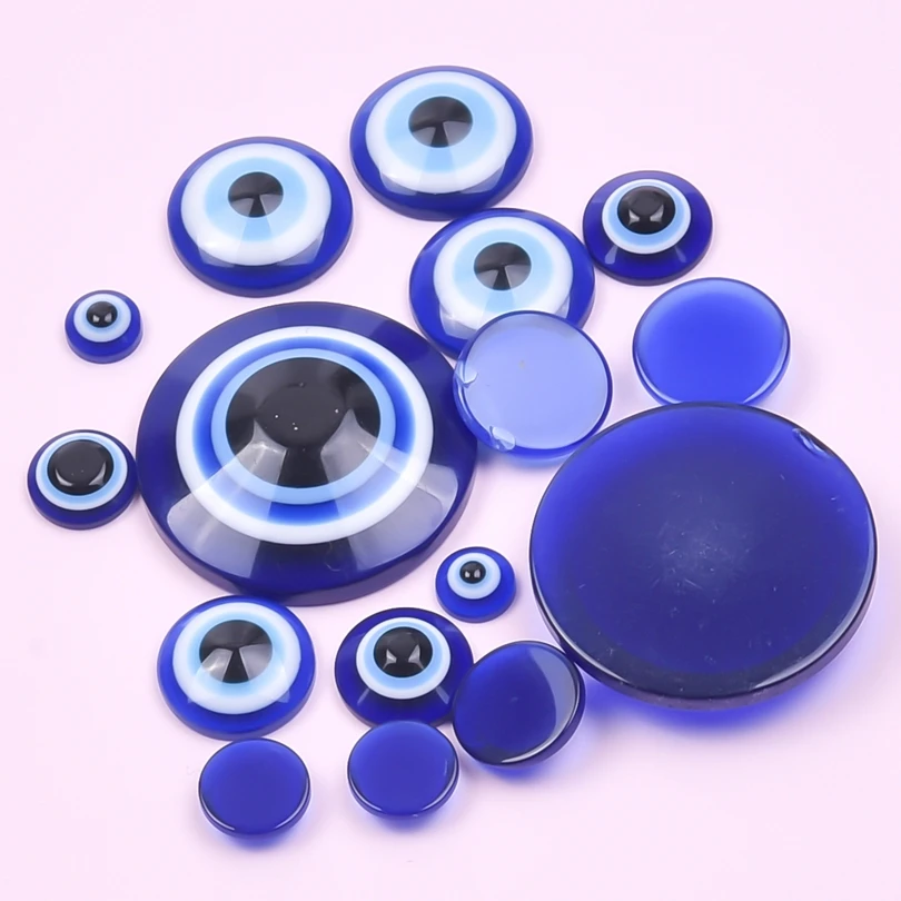 20/50 sztuk niebieskie szczęście Flatback tureckie złe oko Charms 6/8/10/12/14/25mm Diy Cabochon wisiorek na naszyjniki biżuteria akcesoria — zdjęcie 5