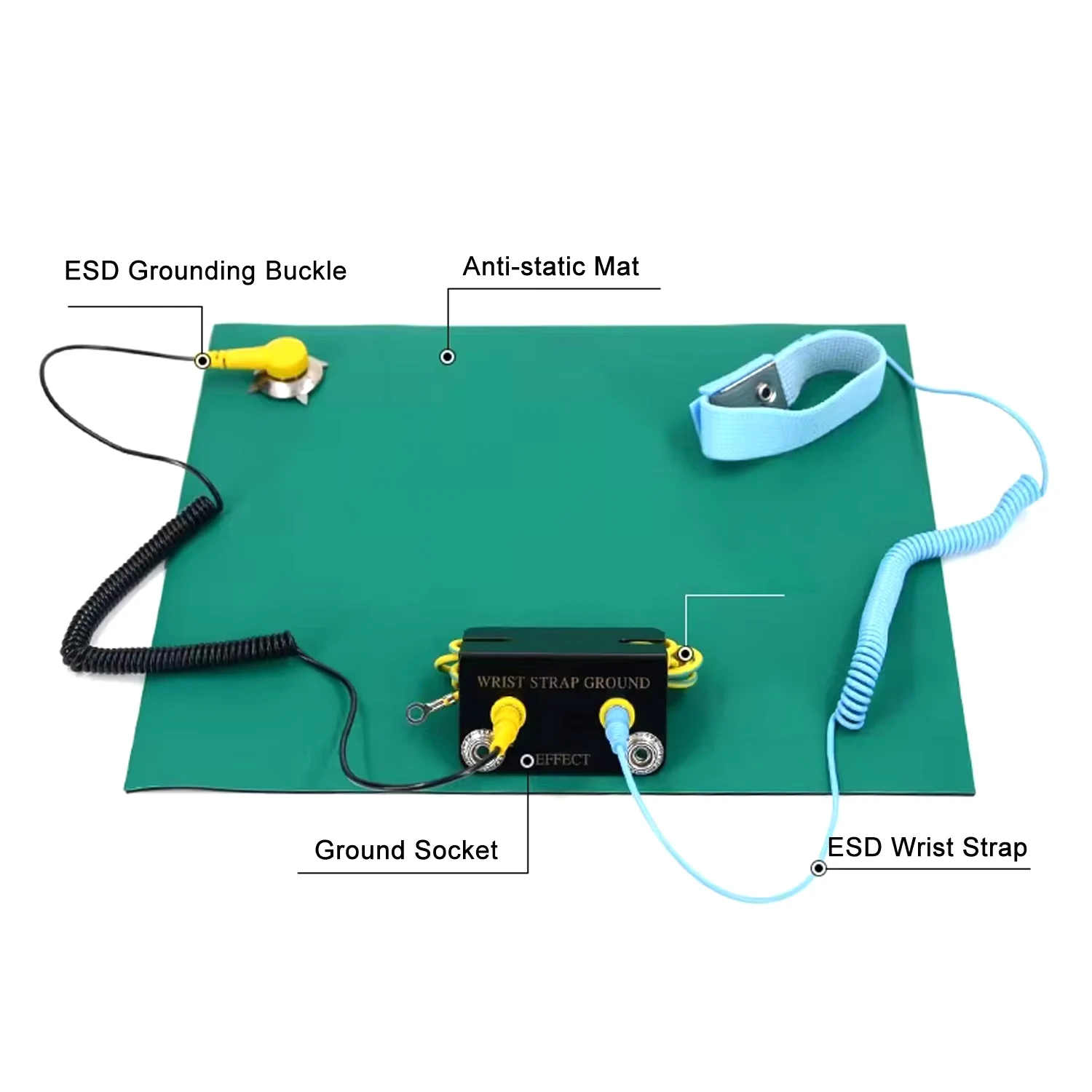 Professional Anti Static ESD Ground Socket L Shaped Socket Banana Plug ESD Wrist Strap Grounding Wire Electrostatic Earth Cable