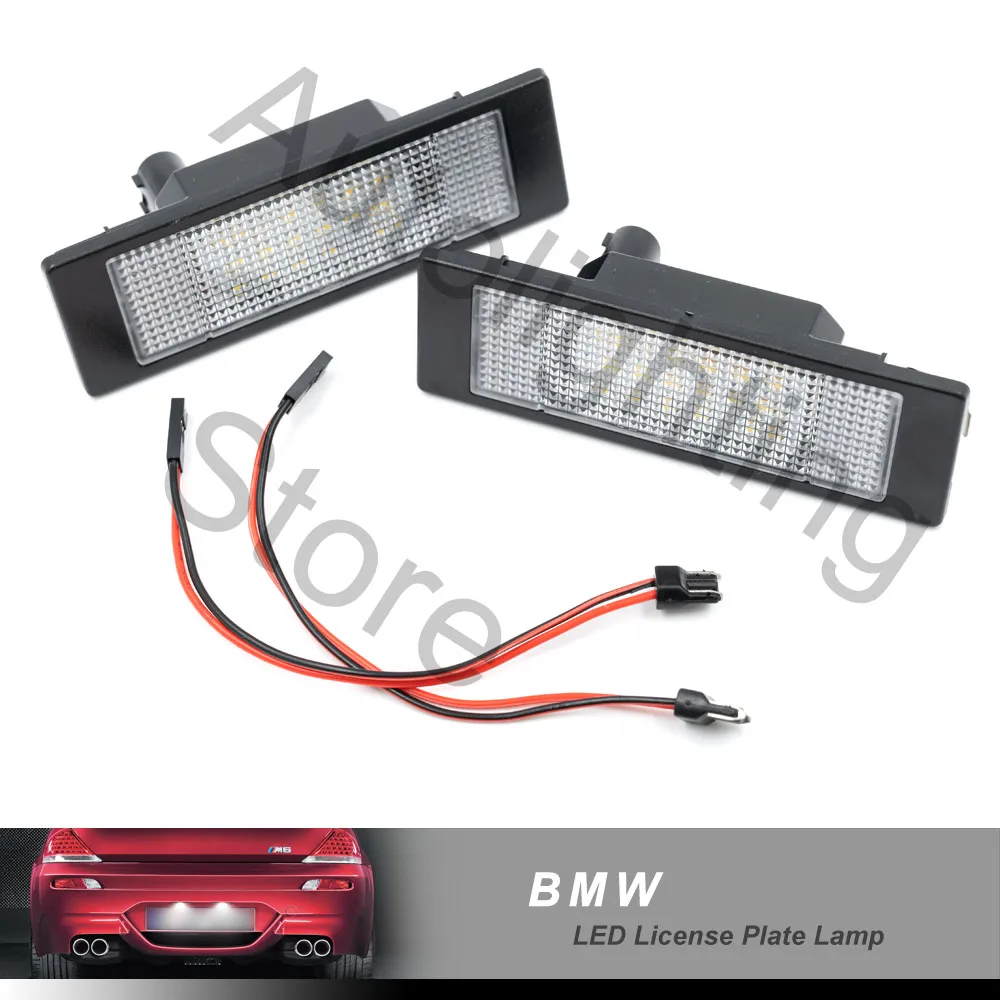 2XCar LED License Number Plate Light canbus for BMW E81 E87 E63 E64 E89 Z4 F20 F21 X2 MINI R55 R60 R61 Light Source Accessories