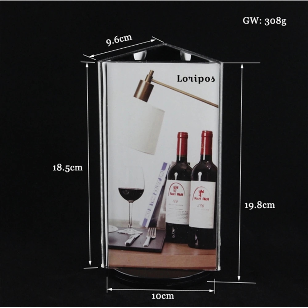 Countertop Stand Menu Sign Holder With Rotating Photo Frame For Price List Menu Signage Graphics Desk Label Price Tag Display