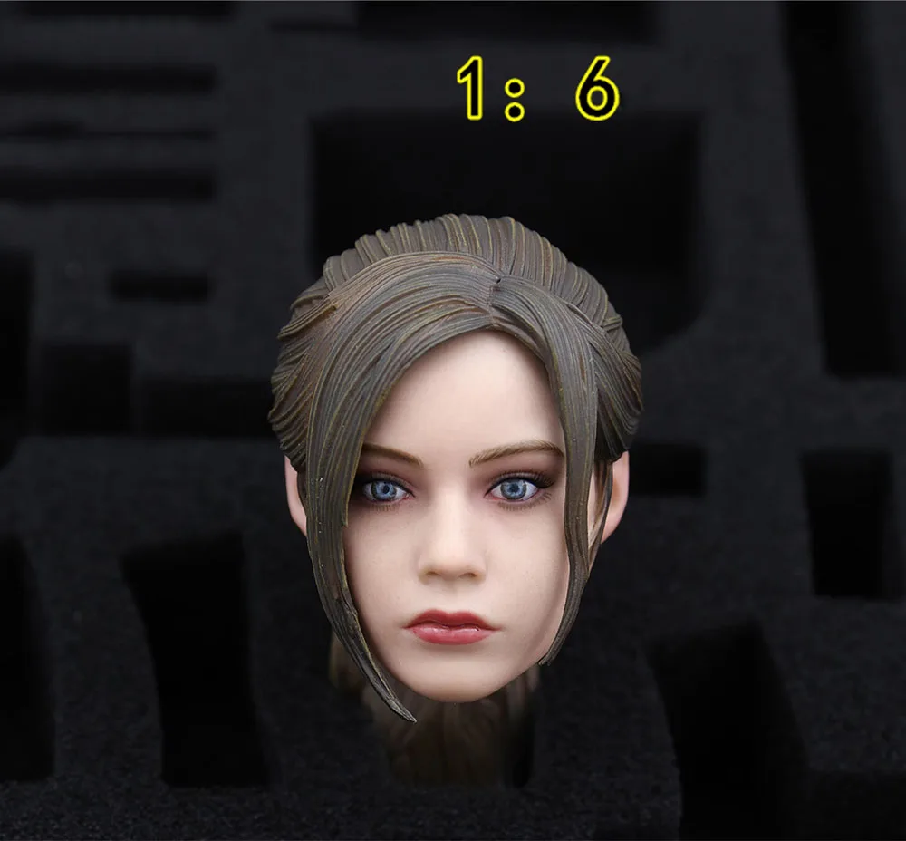 1/6 DAMTOYS DMS038 Residents of the Evil Game Charactor Player Female Vivid Head Sculpt Carving Stand Platform For Collect DIY