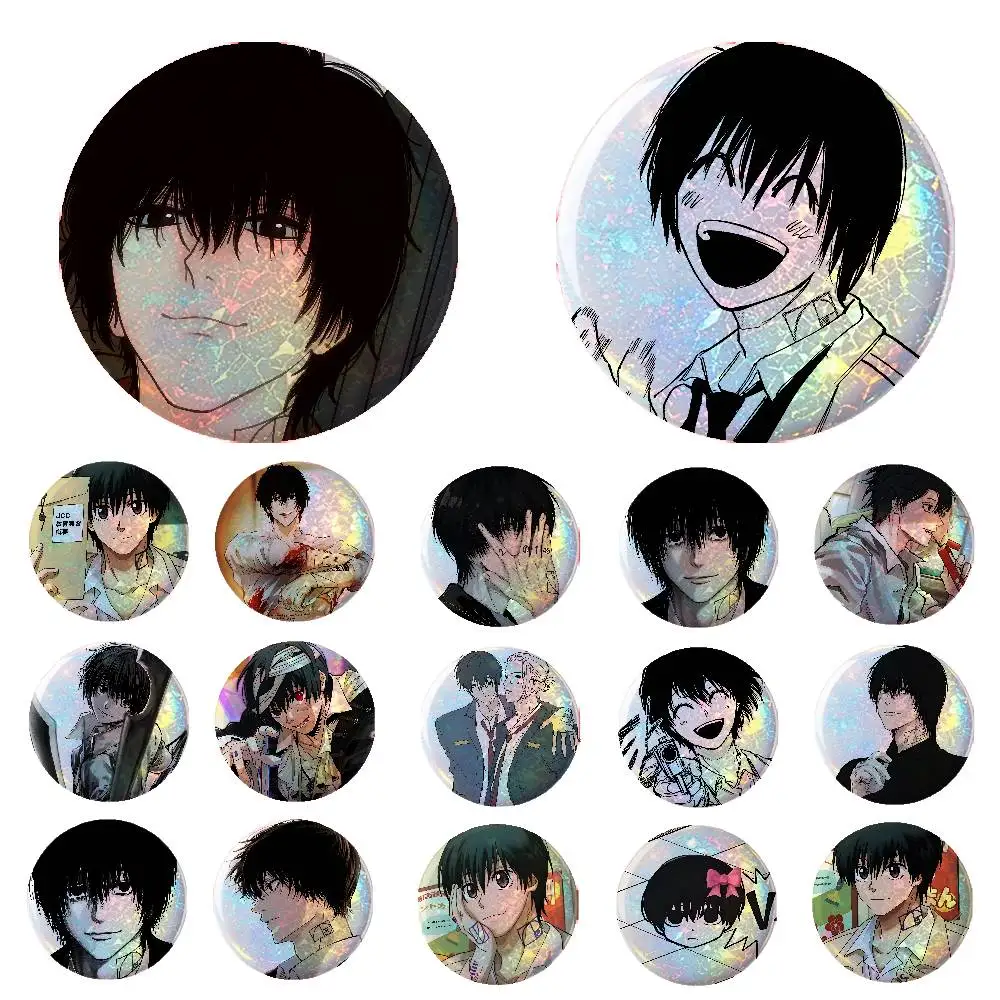 Y-Yoichi Nagumo Taro SakamotoS Anime Game Laser Double Flash Tinplate Badge Cartoon Character Pin Brooch Fan Collectible Cospla