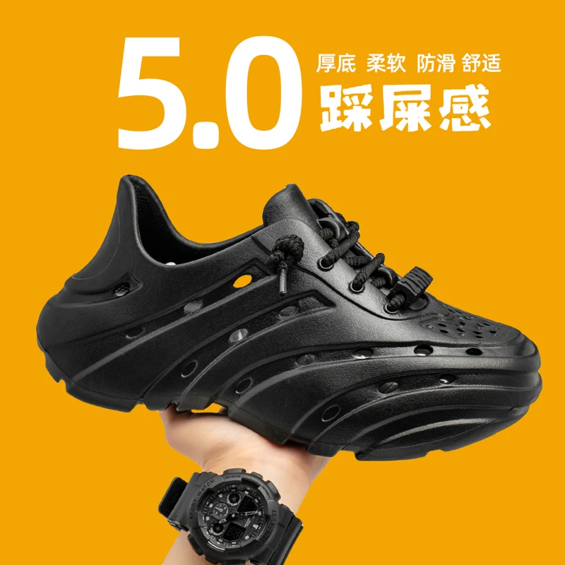 2026 New Summer Fashion Lovers Sandals EVA Baotou Men's Sandals Outdoor Thick Bottom Hole Shoes Luxury Beach Men Garden Shoes