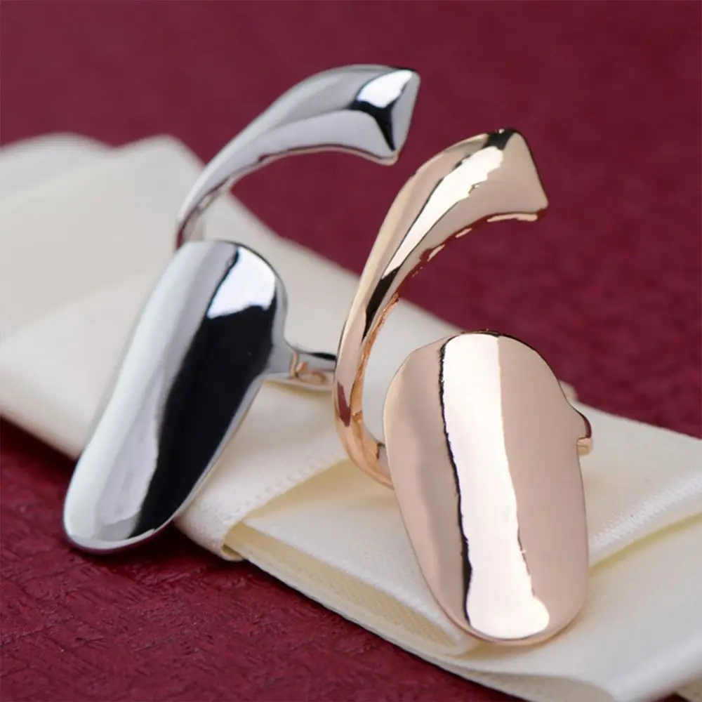 False Alloy Nail Finger Metal Ring Silver Fashion Rings Women