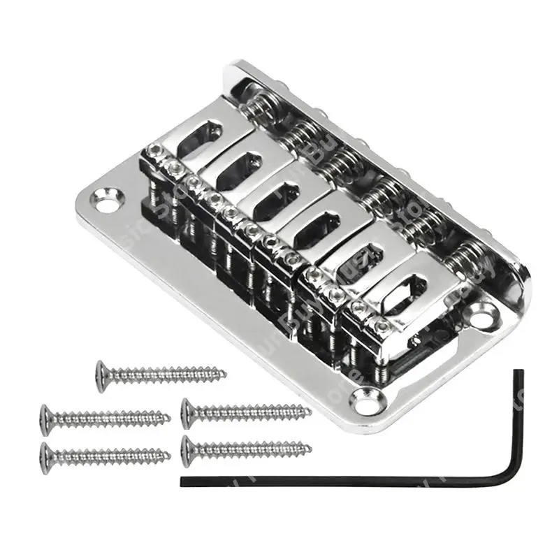 6 Saddle Hardtail Bridge Top Load 78mm Electric Guitar Bridge with Screws Heavy Guitar Accessories