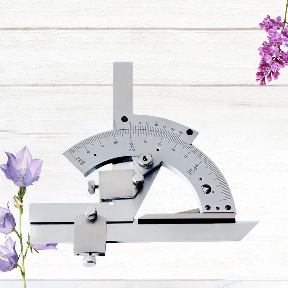 

Universal Protractor 0-320 Degree Precision Goniometer Multifunction Angle Measuring Tool Woodworking Measuring Silver