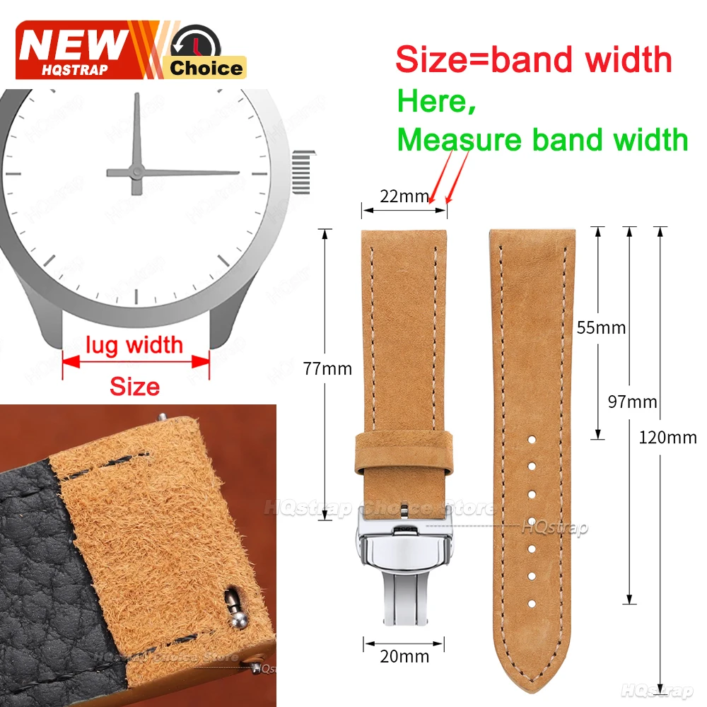 Butterfly Clasp Suede Strap for Omega Watch Band