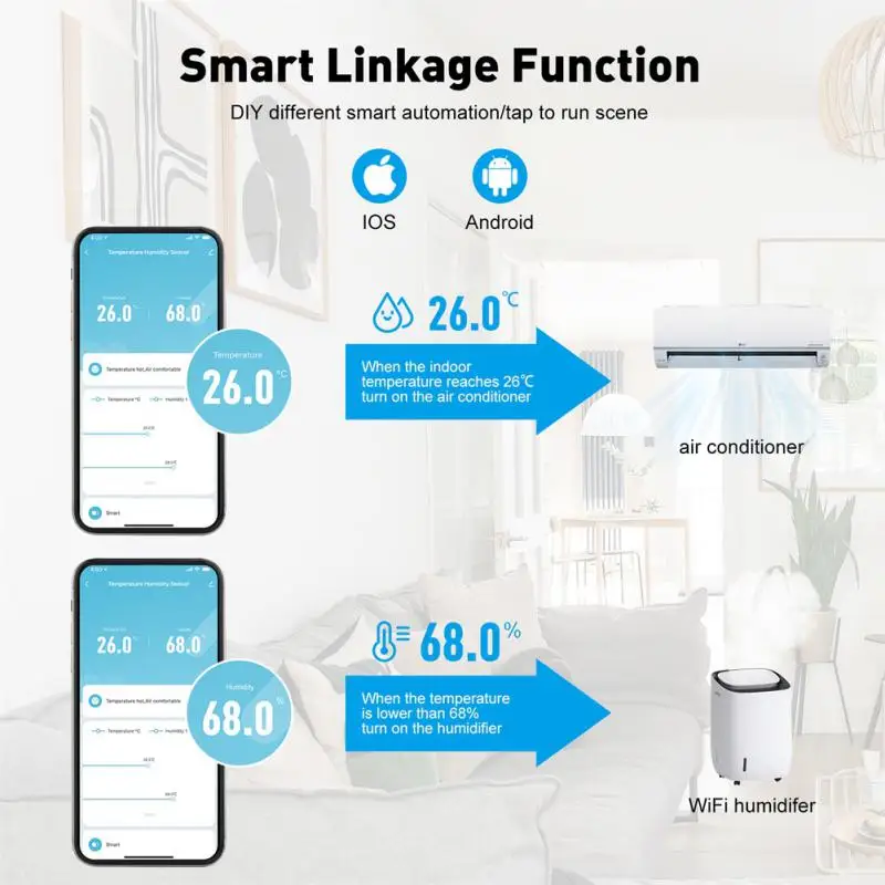 Tuya ZigBee เซ็นเซอร์ความชื้นและอุณหภูมิ WIFI สมาร์ทโฮมแอปควบคุมชีวิตอัจฉริยะทำงานร่วมกับ Alexa Google Home ZigBee GATEWAY