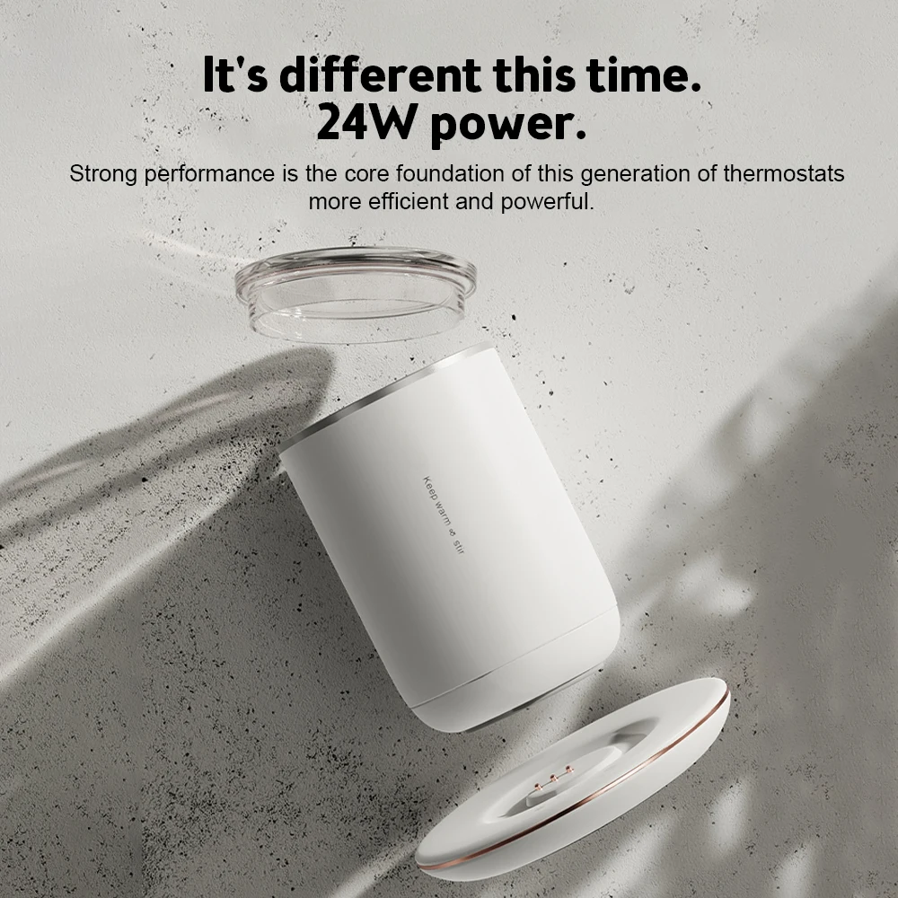 2 في 1 كوب قهوة ذاتي التحريك 3 مستويات قابل للتعديل درجة حرارة ثابتة كوب أكثر دفئا 60s توقف تلقائي 24 واط كوب مغناطيسي ذاتي التحريك