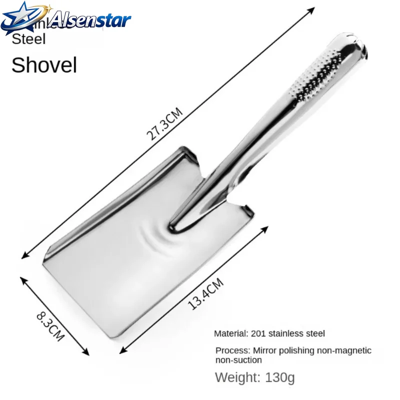Durable stainless steel garden shovel for digging and transplanting gardening hand tools, heavy-duty ergonomic handle handshovel