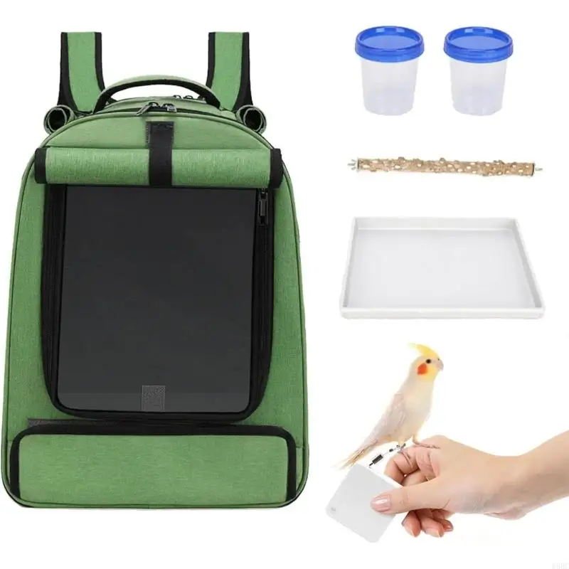 Escape Proof Conure Travel Pack Reinforced Stitching Permanent Slide For Safety