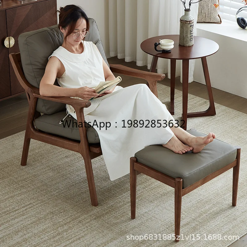 كرسي أريكة بمقعد واحد من الخشب الصلب الاسكندنافي YFY كرسي صالة شرفة لغرفة المعيشة البسيط الحديث #2