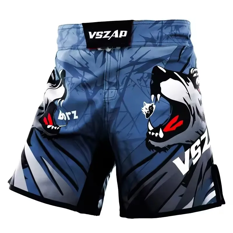 Vszap Fury Fighting Shorts for Men Boxing Sports Performance Training Quick-Dry Muay Thai Fighting MMA Half-Pants