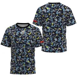 Camo Print Tennis Quick Drying Short Sleeve Men's Summer Padel Tennis Club Wear Men's Badminton Sportswear Men's Clothing