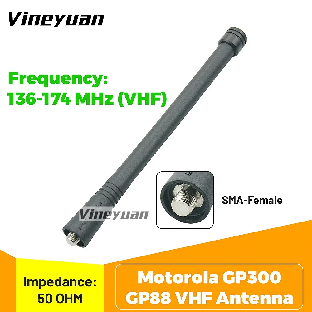 6Inch/15cm 136-174 MHz VHF Antenna For Motorola Gp328 Gp338 Gp68 Gp88 Gp88s Gp300 GP680 CP040 Ep350 HT1250 HT750 Two Ways Radio