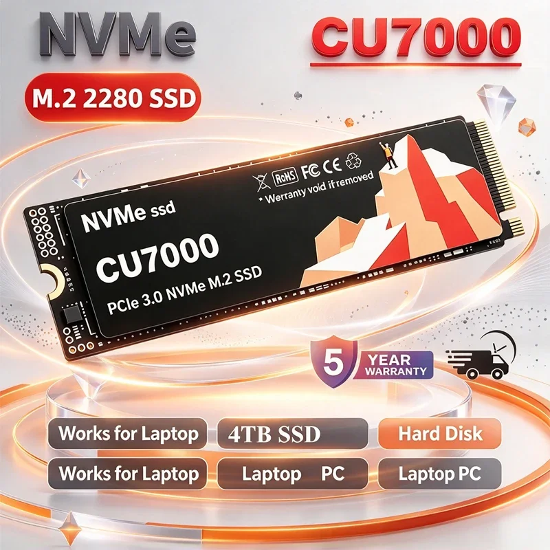 CU7000 SSD M.2 NVMe Internal Solid State Drive 500GB 1TB 2TB 4TB High Speed PCle 3.0 Drive Works for Laptop PC Hard Disk
