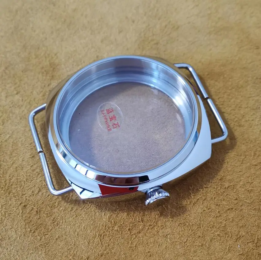 no logo Watch accessories polishing 316L stainless steel 47mm Watch case Suitable for ETA 6497 6498 Movement Sapphire crystal