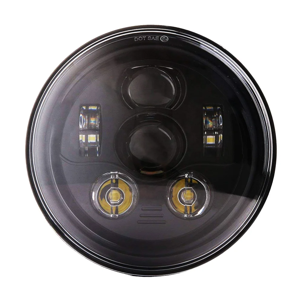 7 Inch Round Led Headlight High Low Beam Car Headlight Assembly for Jeep Wrangler JK 1997-2017 for Most Motorcycle Plug and Play
