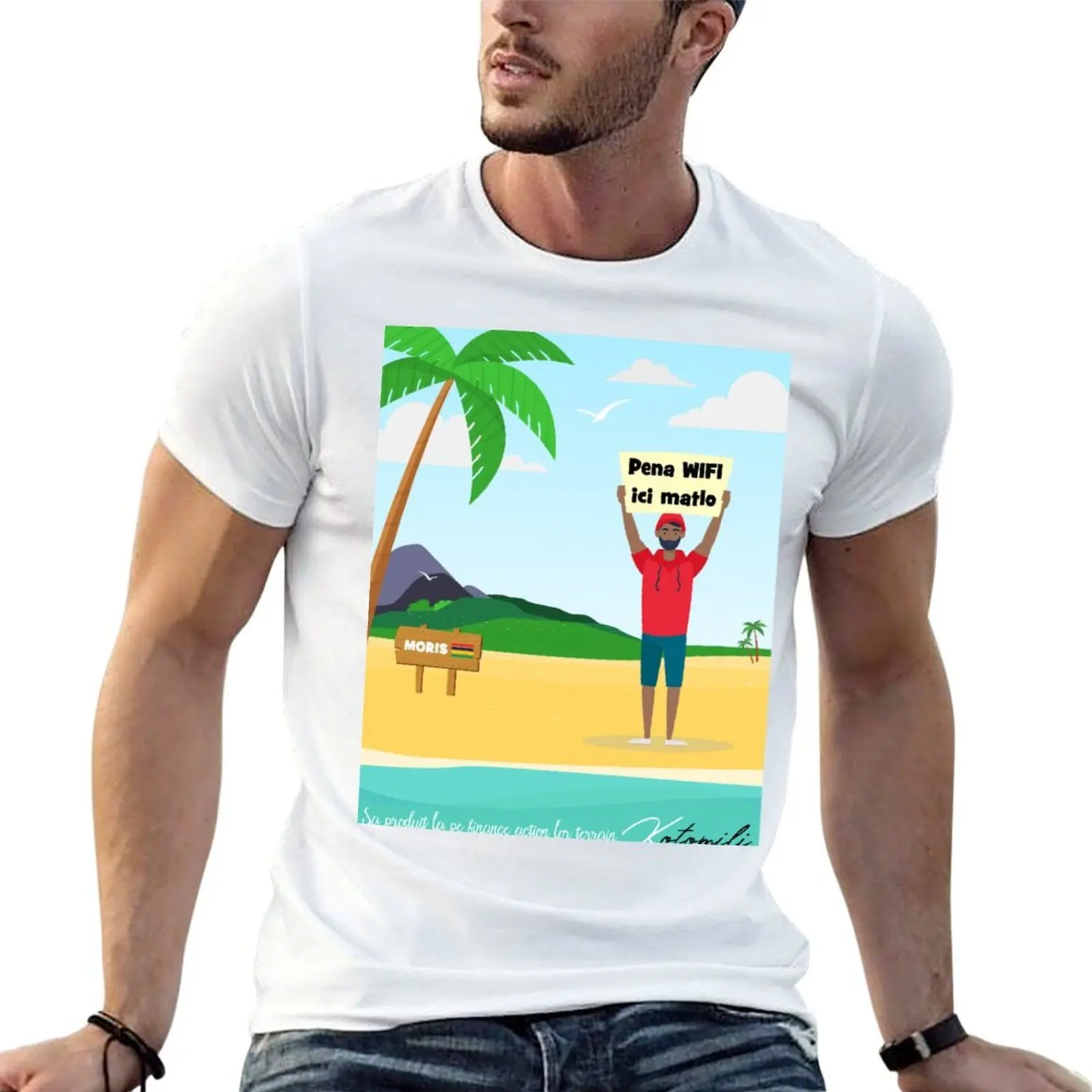 Pena WIFI ici matlo Mauritius T-Shirt printed t shirts for man black cotton t-shirt plain for man package T-Shirt
