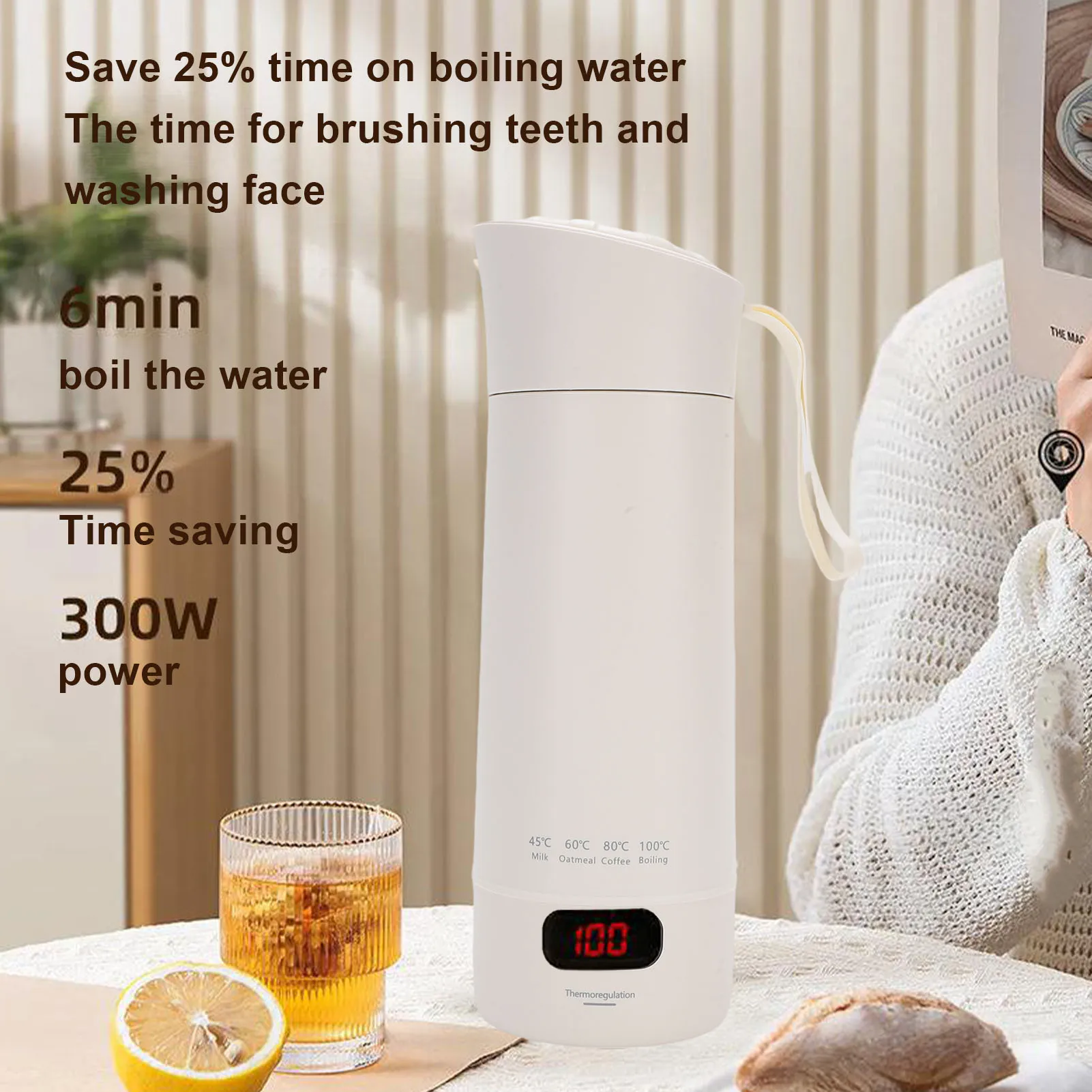 

Electric Kettle Portable Heating Cup Multifunction Boiled Water Pot Thermo Pot Adjustable Temperature Kettles 110V/220V
