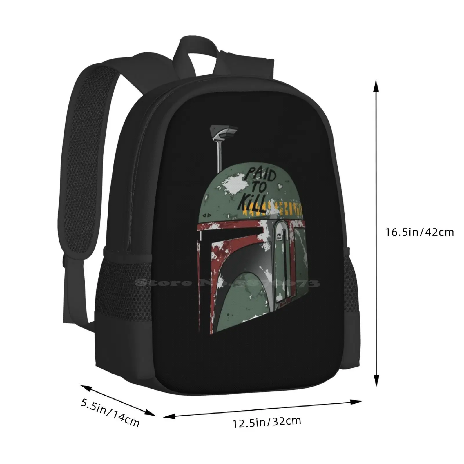 Paid To Kill Pattern Design Bag Student'S Backpack Sci Fi Cool Awesome Space Full Metal Jacket Boba