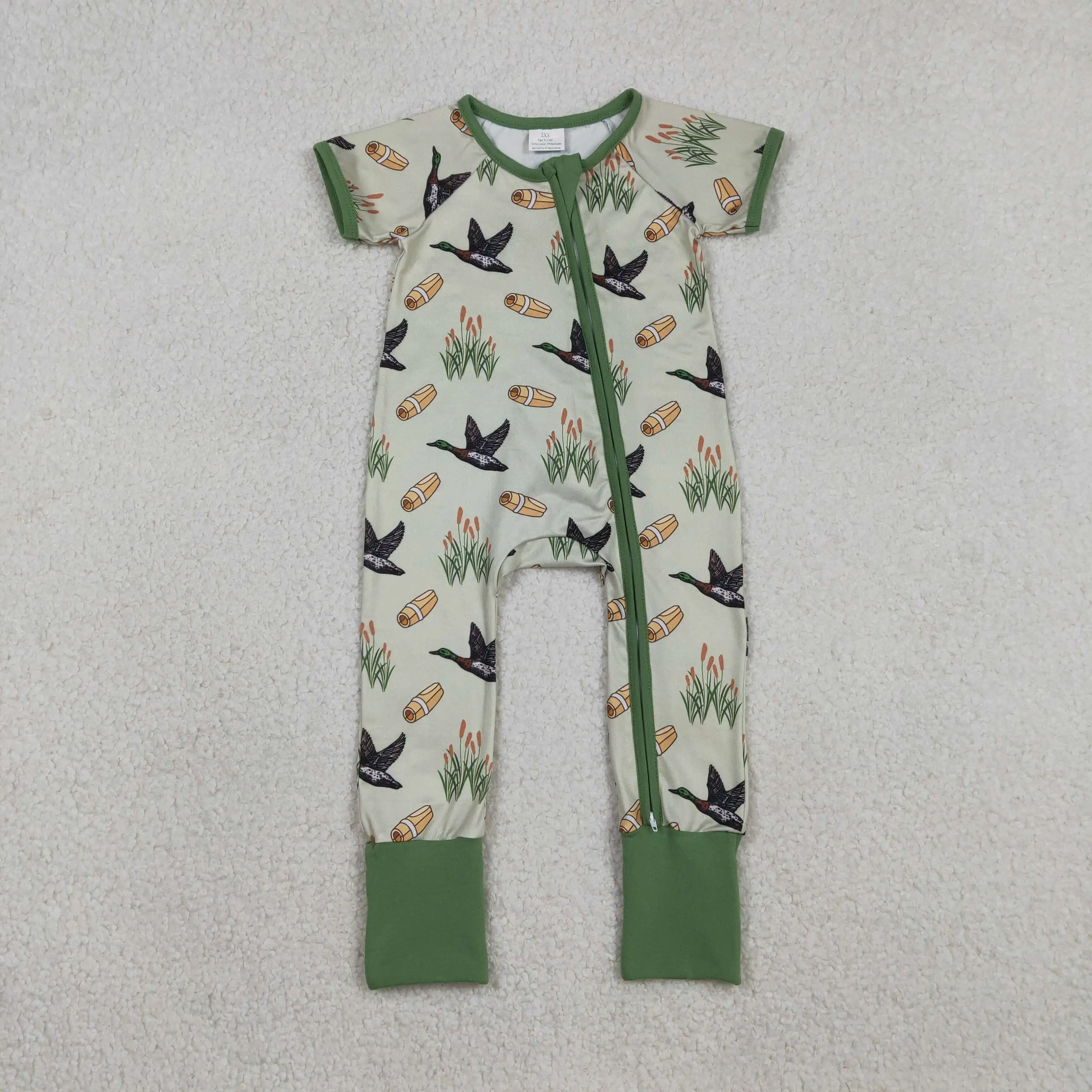 X12.20 SR0894 Western style baby boy rompers wholesale duck blue and white short-sleeved romper