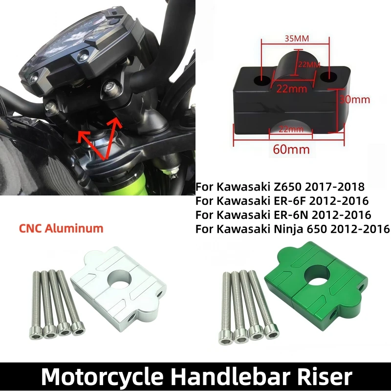

Motorcycle Handlebar Riser handlebar height code Vertical clamp pipe height enhancer for Kawasaki NINJA 650 ER6N ER6F Z650