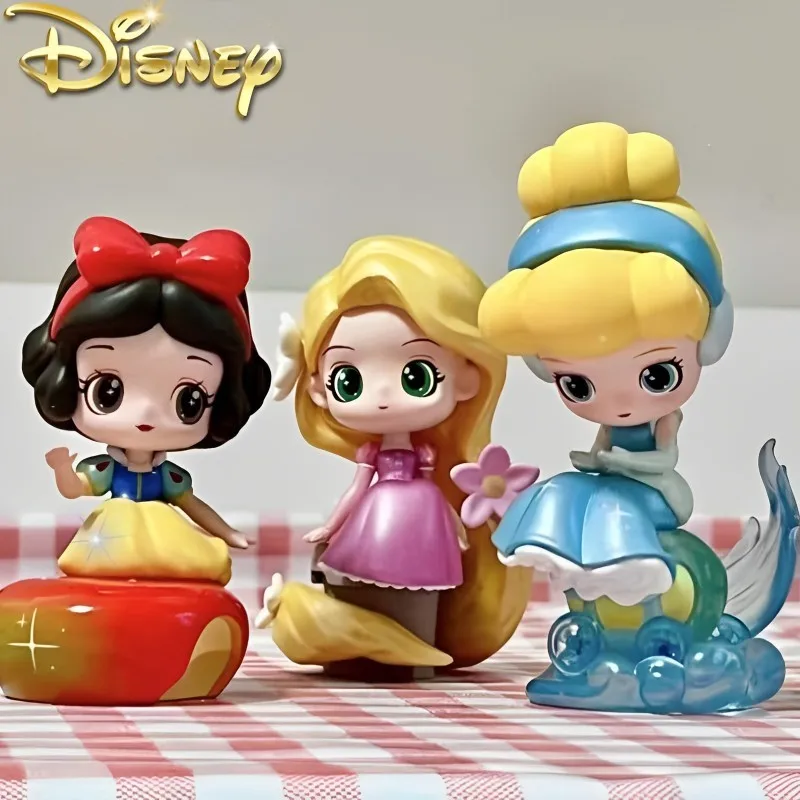 Disney Princess 8cm Blind Box Lucky Box Cute Kawaii Pvc Statue Anime Princess Figure Model Collection decorazione giocattolo regalo