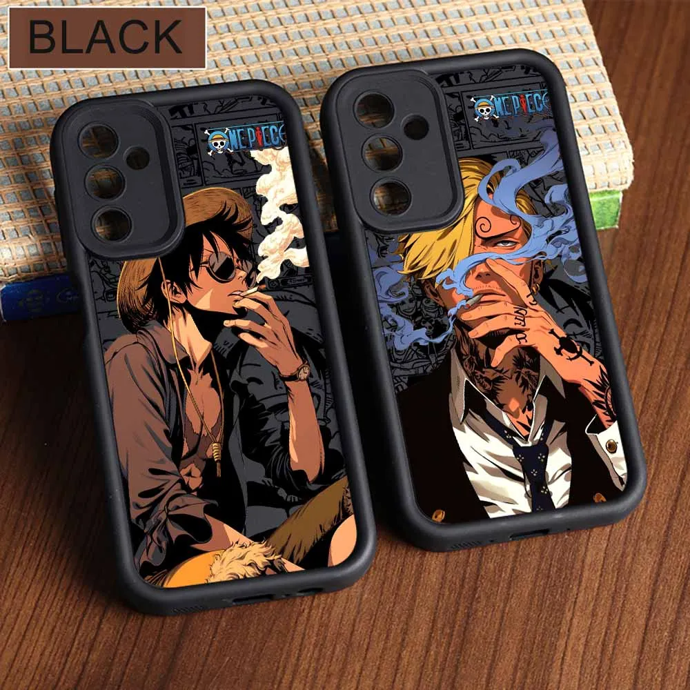 One P-Piece Handsome Luffy For Samsung Galaxy S26 S25 S24 S23 S22 S21 S20 FE Ultra Plus Eyes Ladder Lanyard Soft Capa Phone Case