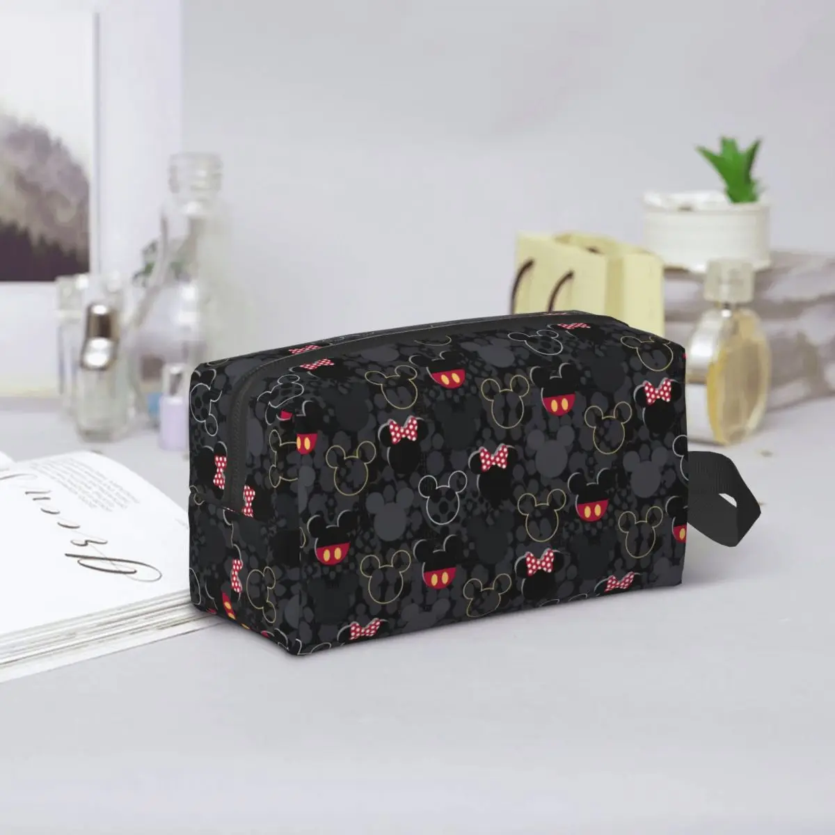 Custom Mickey Mouse Art Cartoon Cosmetic Bag Women Cute Large Capacity Makeup Case Beauty Storage Toiletry Bags