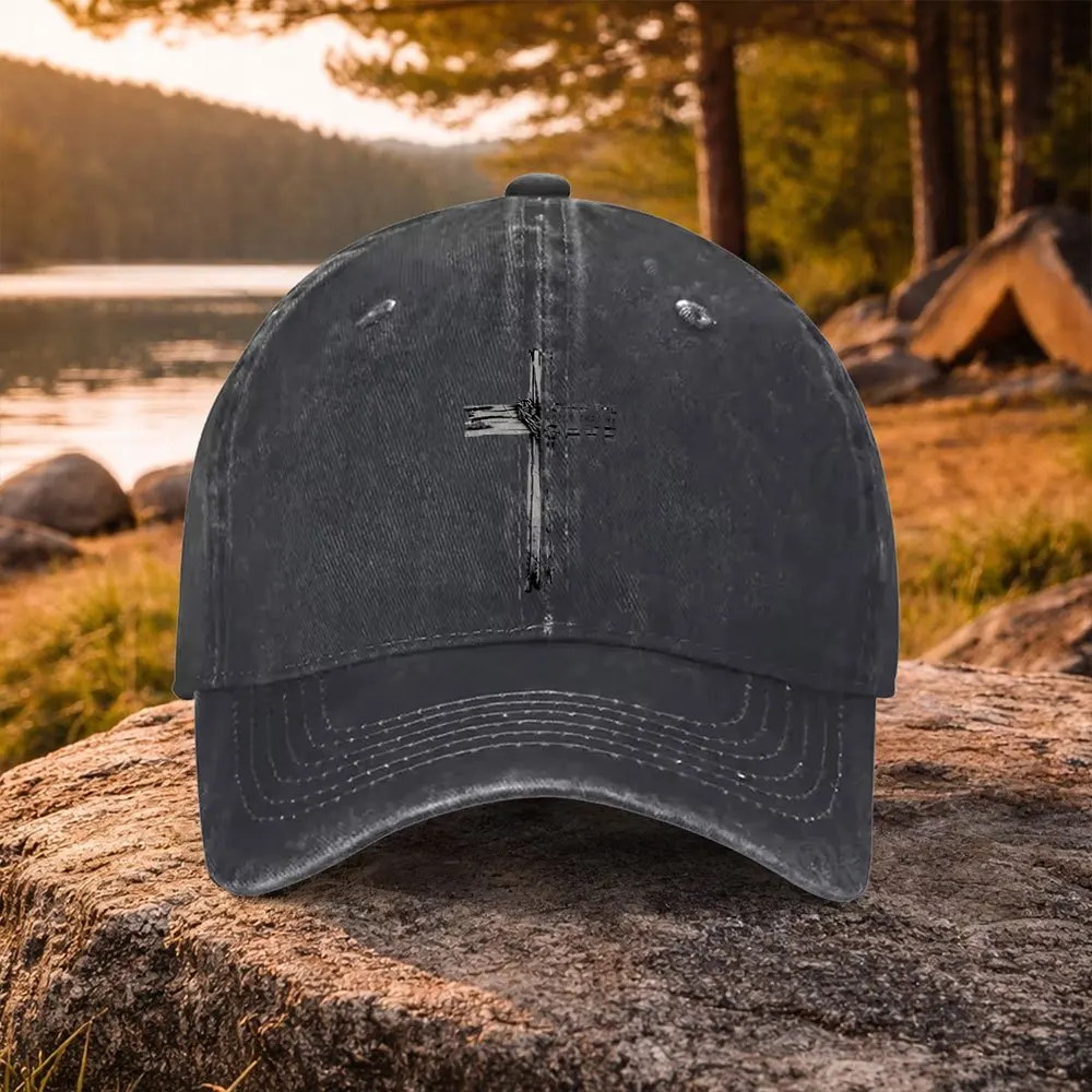 Casual Versatile Scripture Printed Washed Baseball Cap, Suitable for Golf, Casual Wear And Outdoor Activities, Unisex Golf Acces