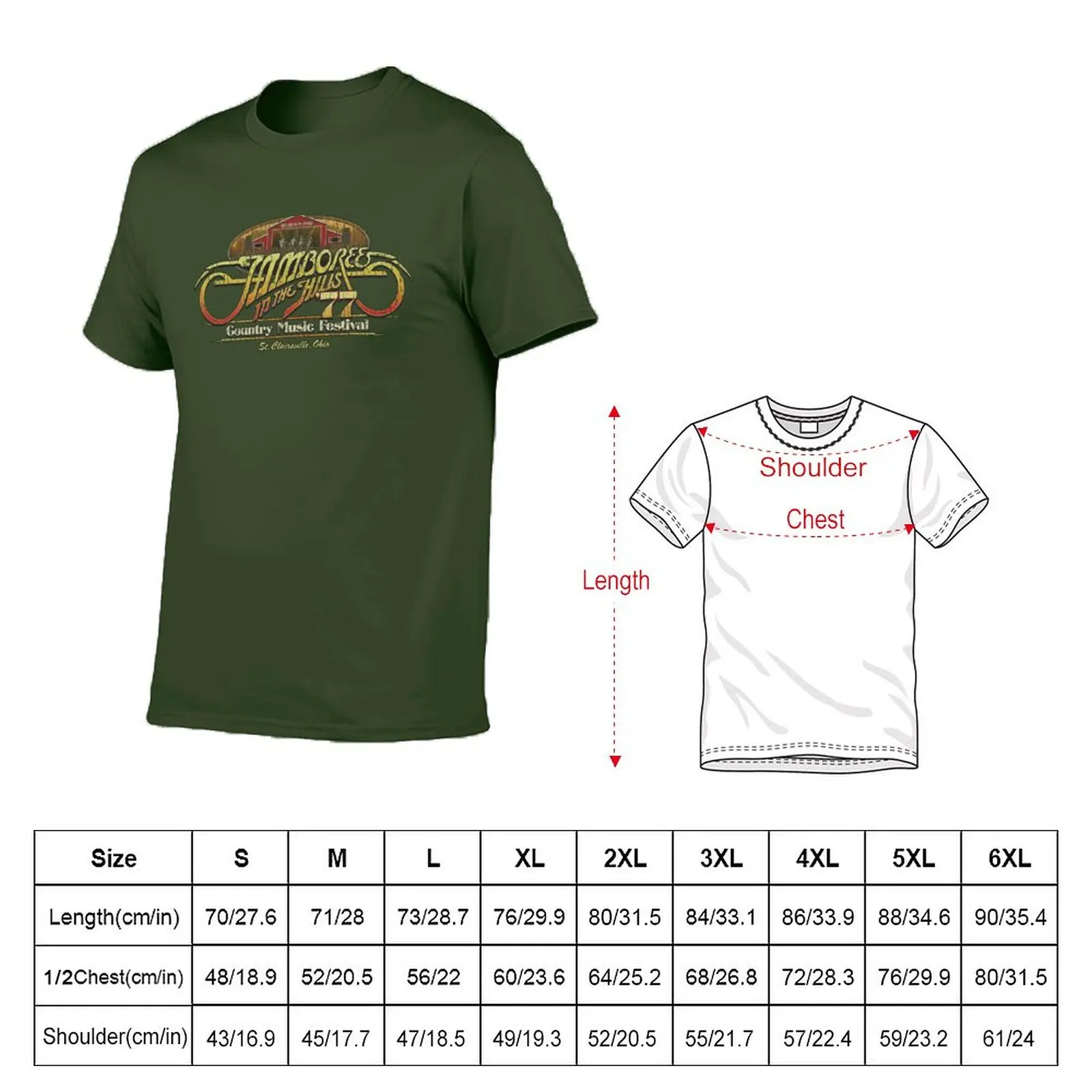 Nowy Jamboree na wzgórzach 1977 t-shirt wagi ciężkiej bluzka w rozmiarze plus size czarne t-shirty męskie wysokie koszulki