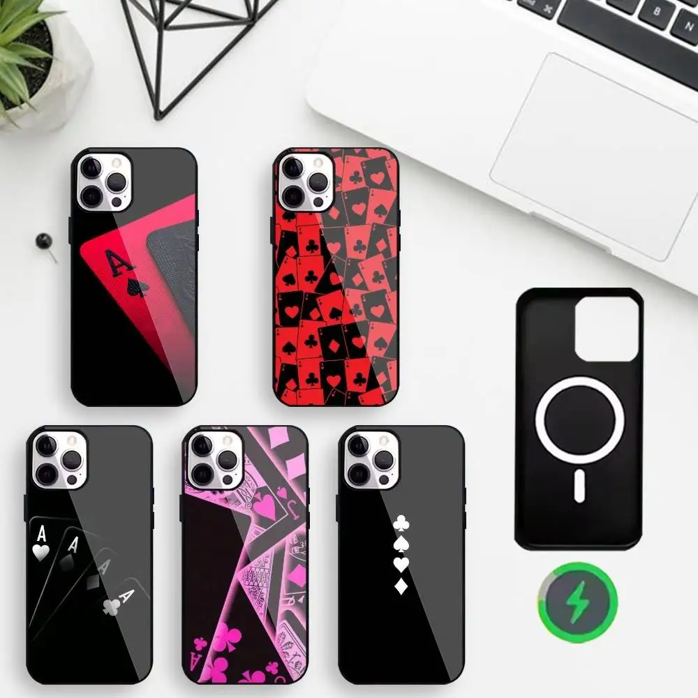 

p-poker Phone Case For iPhone17,16,15,14,13,12,11 Plus,For Magnetic Wireless Charge Cover