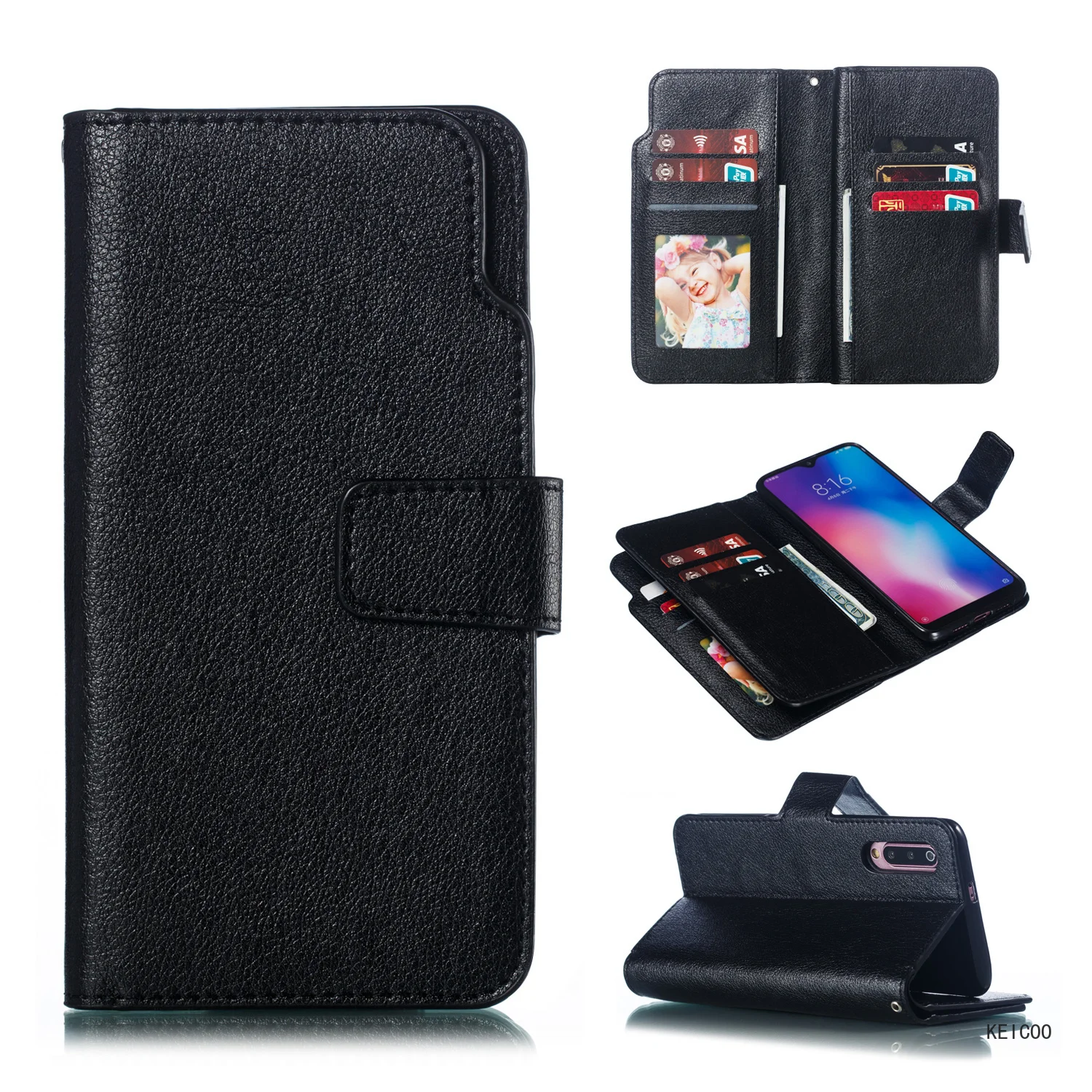 Retro Cover for Xiaomi Redmi Note 5 10 7 9 8 K20 Pro Lite Multi-Card Slot Wallet Clip Non-slip Case Call Convenient Phone Shell