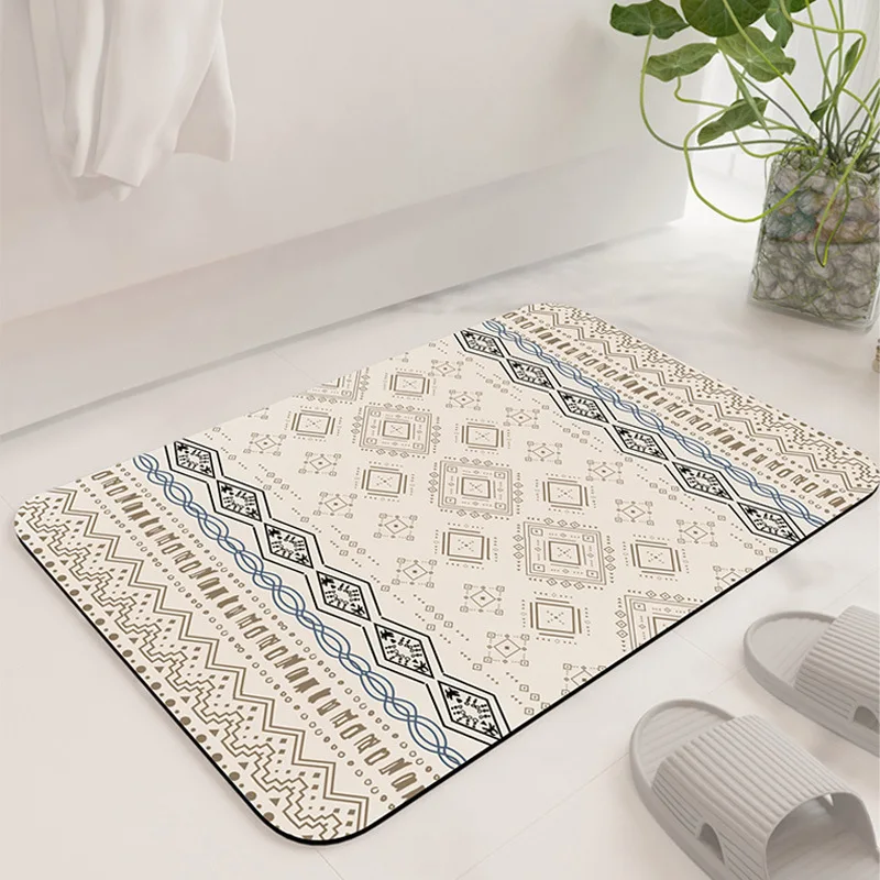 

Persian Style Diatom Mud Bathroom Water-Absorbing Soft Floor Mat Bathroom Door Non-Slip Quick-Drying Mat