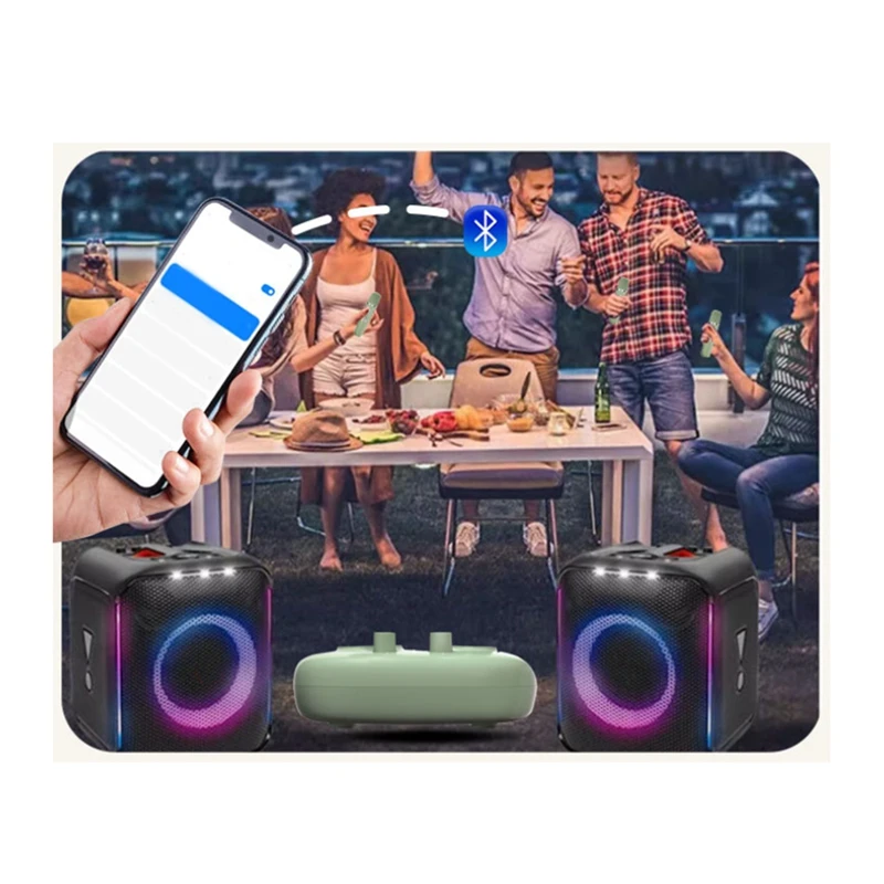 1 in 2 Home KTV Mixer Wireless Microphone Noise Reduction Bluetooth Sound Card Microphone Sets Home Karaoke Artifact-TCES