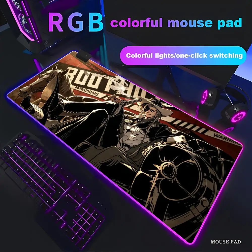 

HYBXAXC Cool Cowboy Style Large Mouse Pad Non Slip RGB Gaming Pad HD Gamer Large LED PC Non-slip Rubber Mat Pad for Office Home