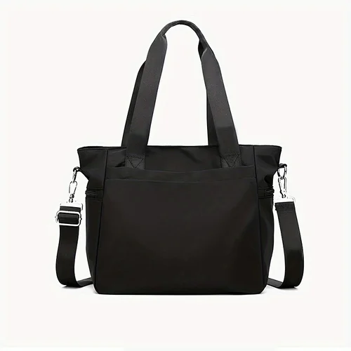 Imagen 2 del producto Bolso de mujer sencillo y elegante de gran capacidad, bolso de tela de nailon, bolso de hombro individual ligero y versátil, bolso informal, c