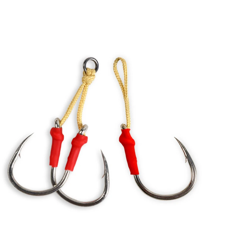 2pcs Slow Jigging Hooks 2/0 3/0 5/0 7/0 9/0 11/0 High Carbon Steel Single Double Fishhooks Sea Fishing Hooks Pesca Accessories