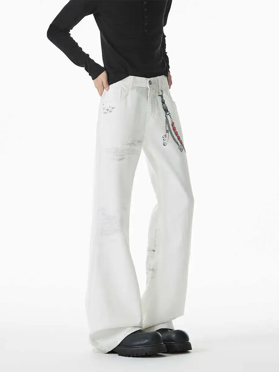 

Women's White Baggy Suits Pants Urban Oversize Flare Pants Harajuku Japanese 2000s Style 90s Vintage Y2k Wide Leg Trousers 2025