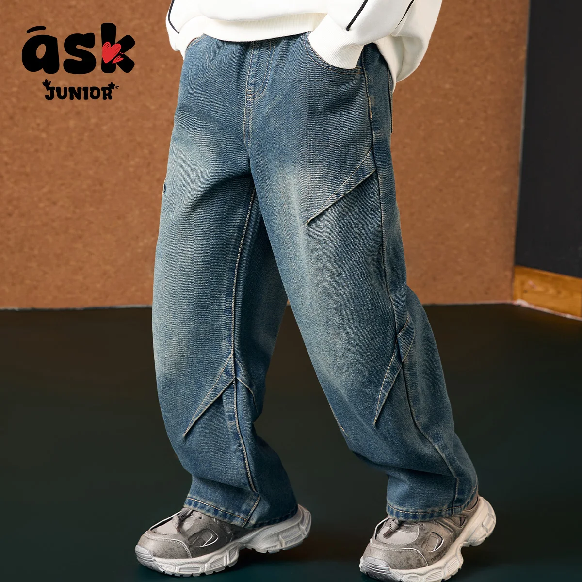 الأطفال والفتيان الربيع أضعاف تصميم الرياضة عارضة الجينز المستقيم #3