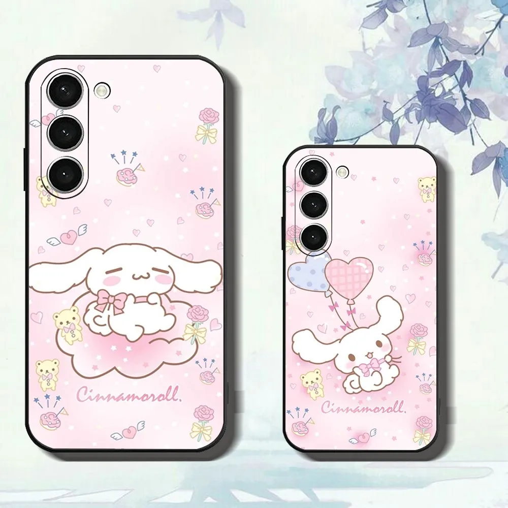 S-Sario C-cinnamoroll Phone Case For Samsung Galaxy A52 A12 A51 S21 Edge S22ULTRA S23 S20LITE Plus Ultra Black Cover