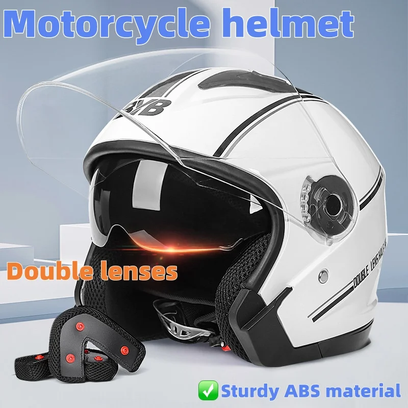 2025 New Model Electric Vehicle Motorcycle Helmet with Double-Lens Anti-Fog Full Face Helmet for Riding Safe in All Seasons